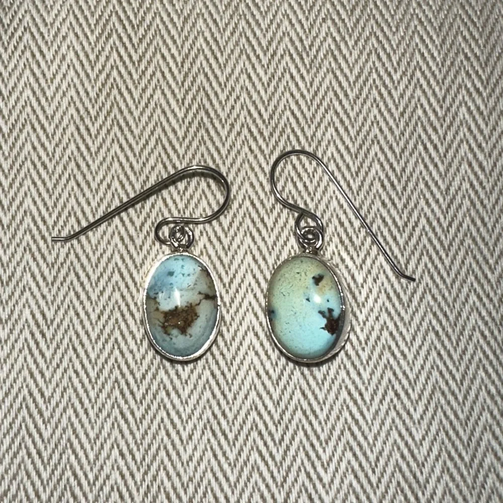 Turquoise and Silver Navajo Earrings - Picture 7 of 7